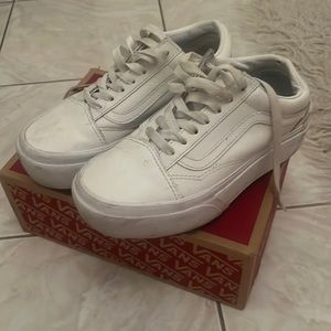 Used white platform vans